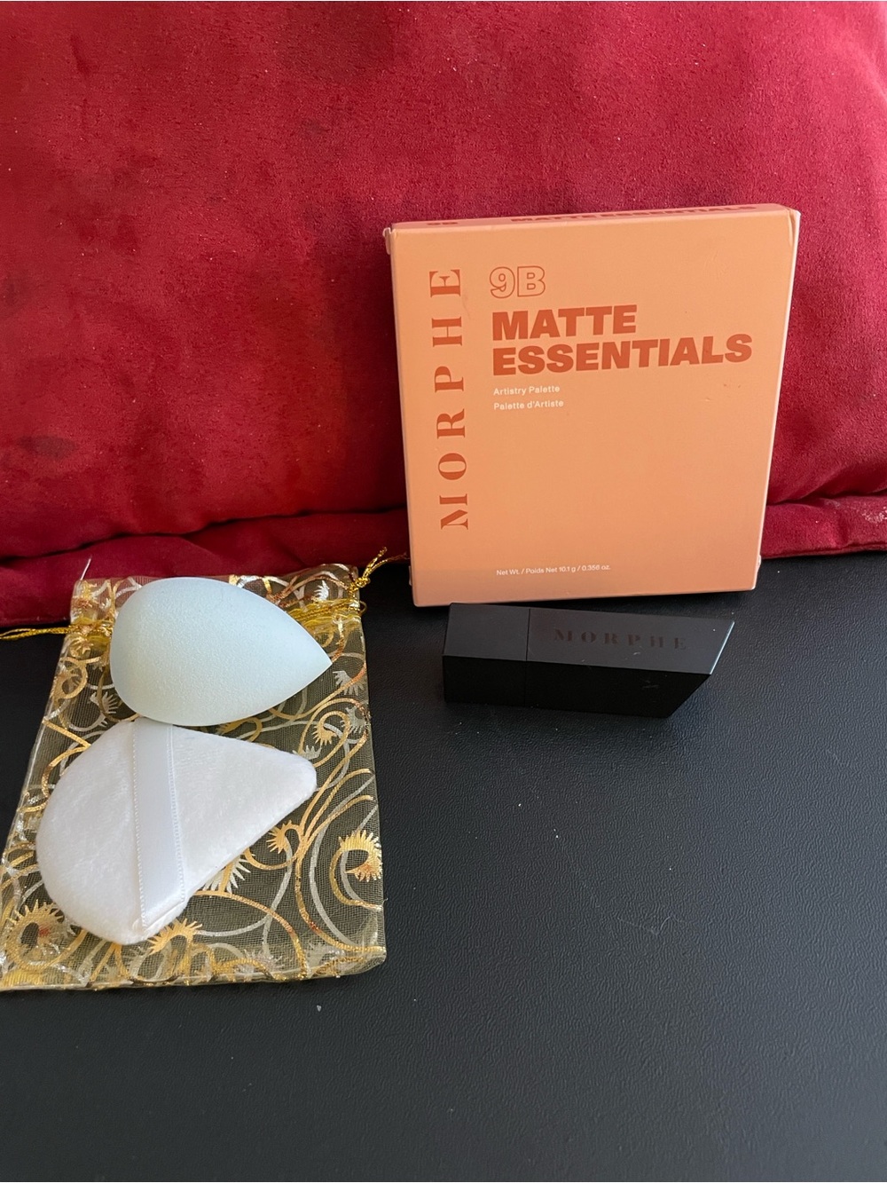Morphe Matte Essentials 9B Palette, Sweet Tea Lipstick, 2 Sponge NEW